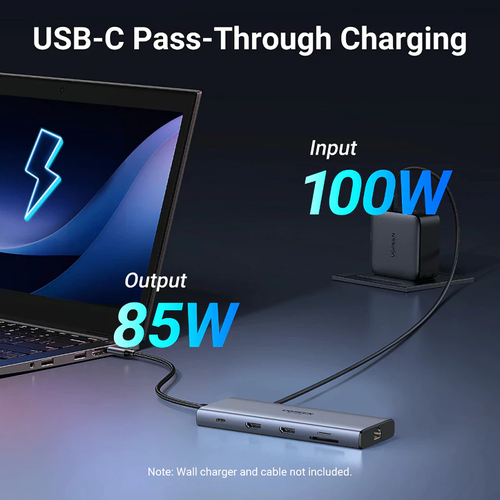 Bộ chuyển đổi USB-C sang USB-C PD+USB-A 3.2+USB-A 3.0+2xUSB-C 3.2+2xHDMI+LAN+SD+TF hỗ trợ 4K Ugreen 45380
