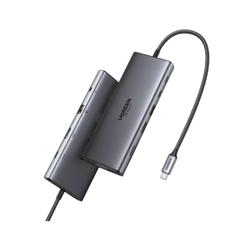 Bộ chuyển đổi USB-C sang 2*USB C+2*USB +HDMI+VGA + SD TF LAN+3.5mm hỗ trợ 4K Ugreen 45520 CM639