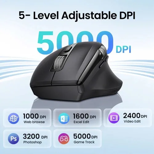 Chuột không dây 2.4Ghz+Bluetooth dùng cho máy tính + laptop + chất liệu nhựa ABS Ugreen 45792 M751