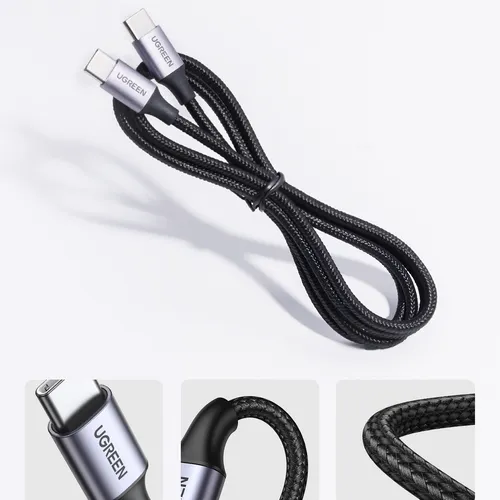Cáp sạc USB C  dài 1M PD 60W màu xám Ugreen 50150 US261