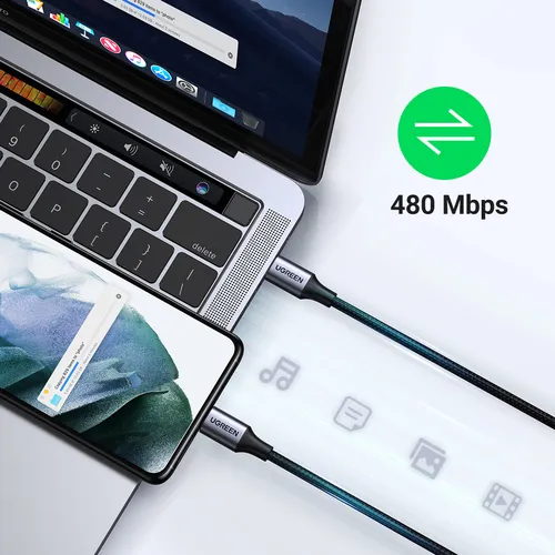 Cáp sạc USB C  dài 1M PD 60W màu xám Ugreen 50150 US261