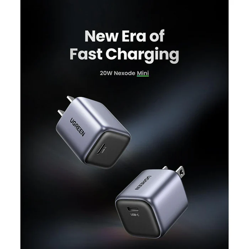 Sạc USB-C 1 cổng PD 20W công nghệ GaN màu đen Ugreen 55527 X512