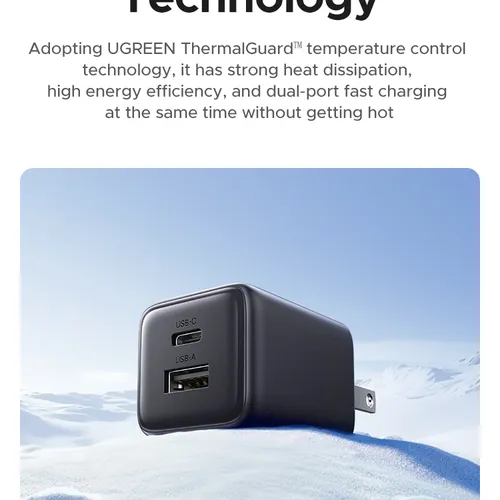 Sạc điện thoại 2 cổng USB-C và USB-A GaN 20W Ugreen 55533 X514