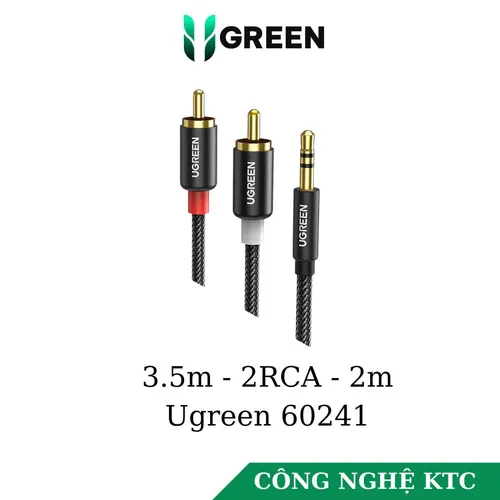 Cáp âm thanh 1 ra 2 RCA dài 2M Ugreen 60241