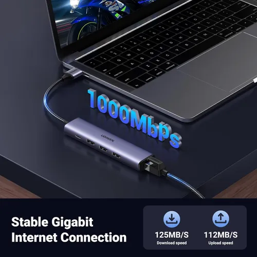 Bộ chia USB 3.0 ra 3 cổng USB 3.0 + Lan 1000Mbps  Ugreen 60554