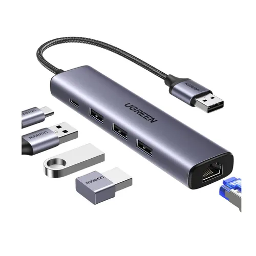 Bộ chia USB 3.0 ra 3 cổng USB 3.0 + Lan 1000Mbps  Ugreen 60554