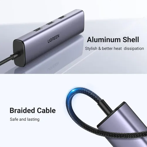 Bộ chia Type C 3 cổng USB 3.0 + Lan RJ45 Ugreen 60600