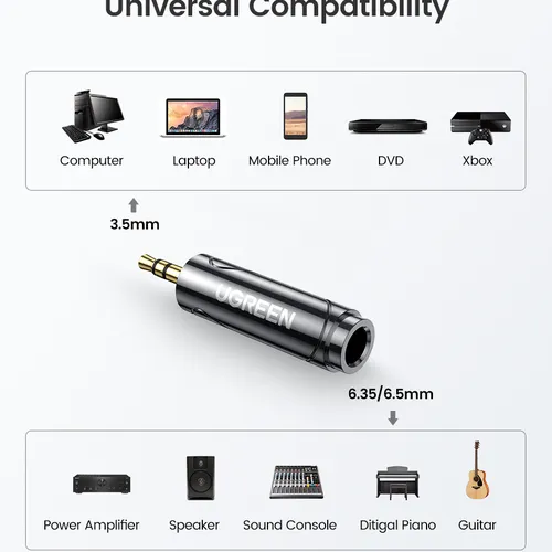 Đầu chuyển 3.5mm to 6.5mm Ugreen 60711