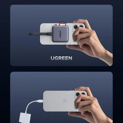 Đầu đọc thẻ TF + SD chân cắm USB-C có cổng sạc USB-C Ugreen 65095 CM898