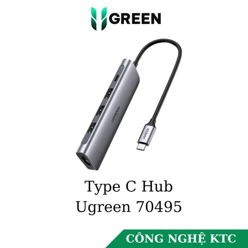 Bộ chuyển Type C to HDMI + Hub USB 3.0 Ugreen 70495
