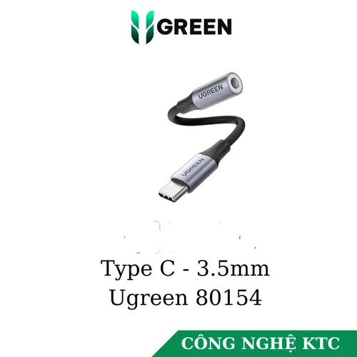 Bộ chuyển đổi âm thanh USB Type C to 3.5mm với chip DAC Ugreen 80154