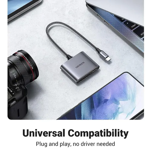 Đầu đọc thẻ SD/TF chuẩn Type C + OTG + USB 2.0 Ugreen 80798