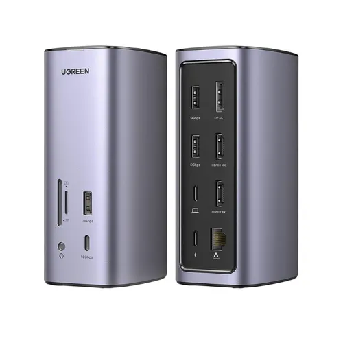 Bộ chuyển Type C sang 3*USB 3.0+2*HDMI+1DP+RJ45+SD&TF+3.5mm Ugreen (90325)