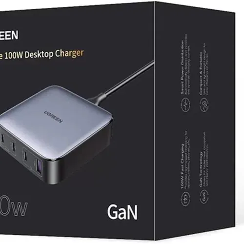 Củ sạc 2 cổng USB-C và 2 USB Nexode công nghệ GaN 100W màu đen Ugreen 90928