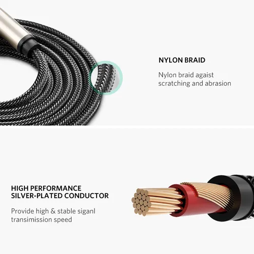 Cáp âm thanh 6.5mm dài 2M Ugreen 10638 AV128