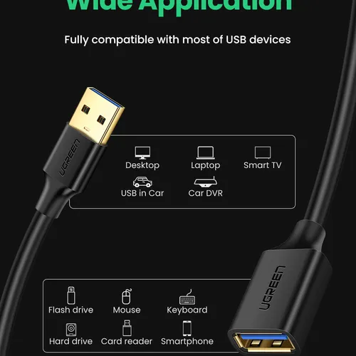 Cáp nối dài USB 3.0 0.5M Ugreen 30125