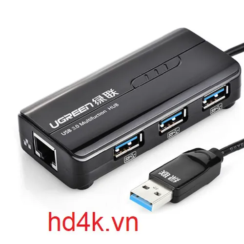Bộ chia USB 3.0 Ugreen 20265 có cổng Ethernet 10/100/1000Mbps