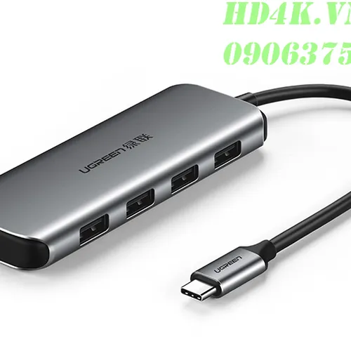 Bộ chia USB Type C ra 4 cổng USB 3.0 hỗ trợ cổng USB-C cấp nguồn Ugreen 50980