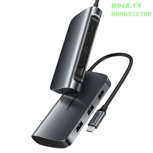 Bộ chuyển đa năng USB Type-C to HDMI, Lan, USB 3.0, sạc Type-C, Ugreen 50771