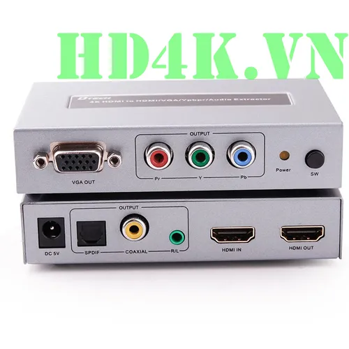 Bộ chuyển HDMI to HDMI+VGA+YPBPR+AUDIO 4K 3D DT-7049