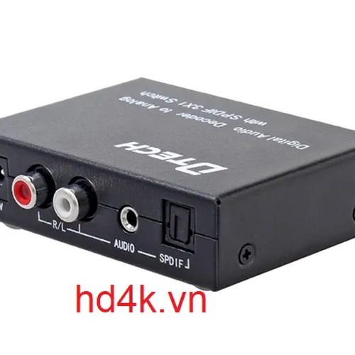 Bộ chuyển quang to RCA, Audio hỗ trợ 3 cổng quang Dtech DT-6526