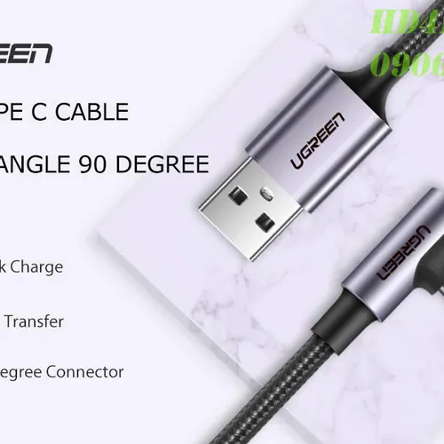 Cáp chuyển Type C to USB 2.0 góc 90 dài 1m Ugreen 50941