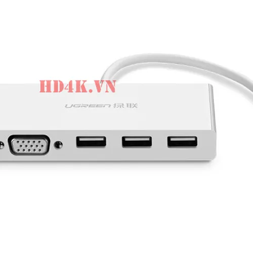 Cáp chuyển Type C to VGA, Hub USB 3.0 Ugreen 40375
