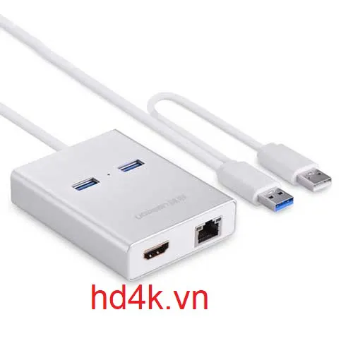 Cáp chuyển USB 3.0 to HDMI, LAN, USB  Ugreen 40255