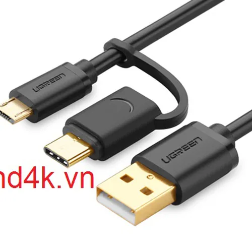 Cáp chuyển USB to Micro USB / USB type C 1m Ugreen 30171
