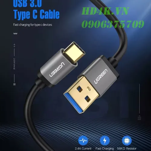 Cáp chuyển USB Type C to USB 3.0 dài 2m Ugreen 30535