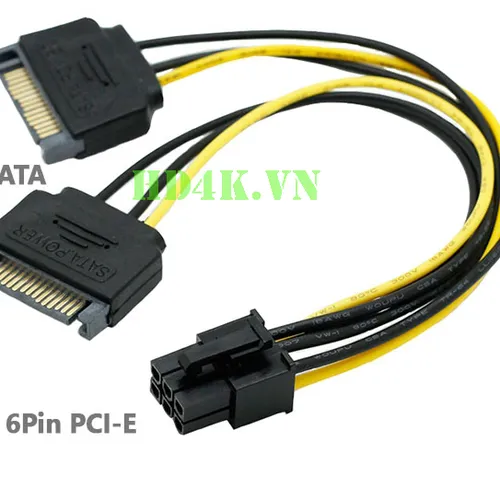 Cáp nguồn 2 SATA sang 6pin cho card đồ họa