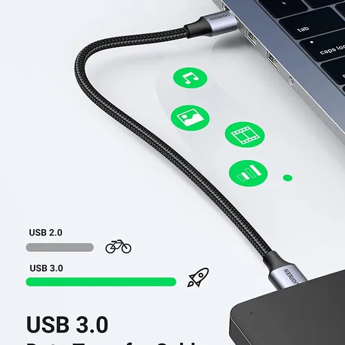Cáp USB 3.0 dài 1m vỏ nhôm Ugreen 80790