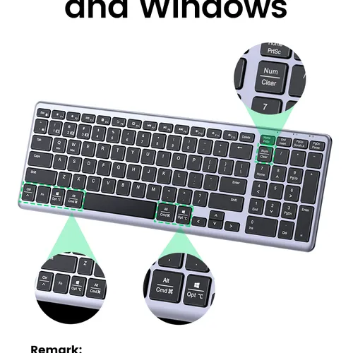 Wireless Ultra Slim Wireless & Bluetooth Keyboard Ugreen 15258