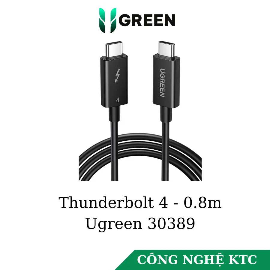 Cáp Thunderbolt 4 dài 0.8m hỗ trợ 8k + PD100w + truyền data 40Gbps .