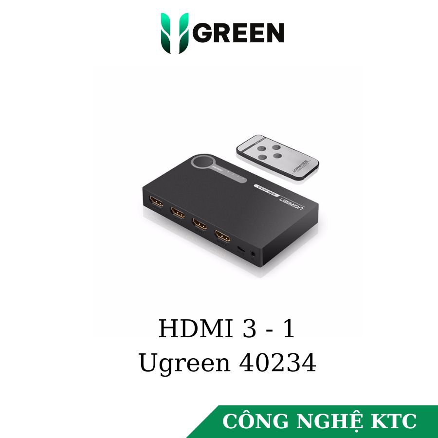 Bộ gộp HDMI 3 ra 1 hỗ trợ 3D full HD Ugreen 40234