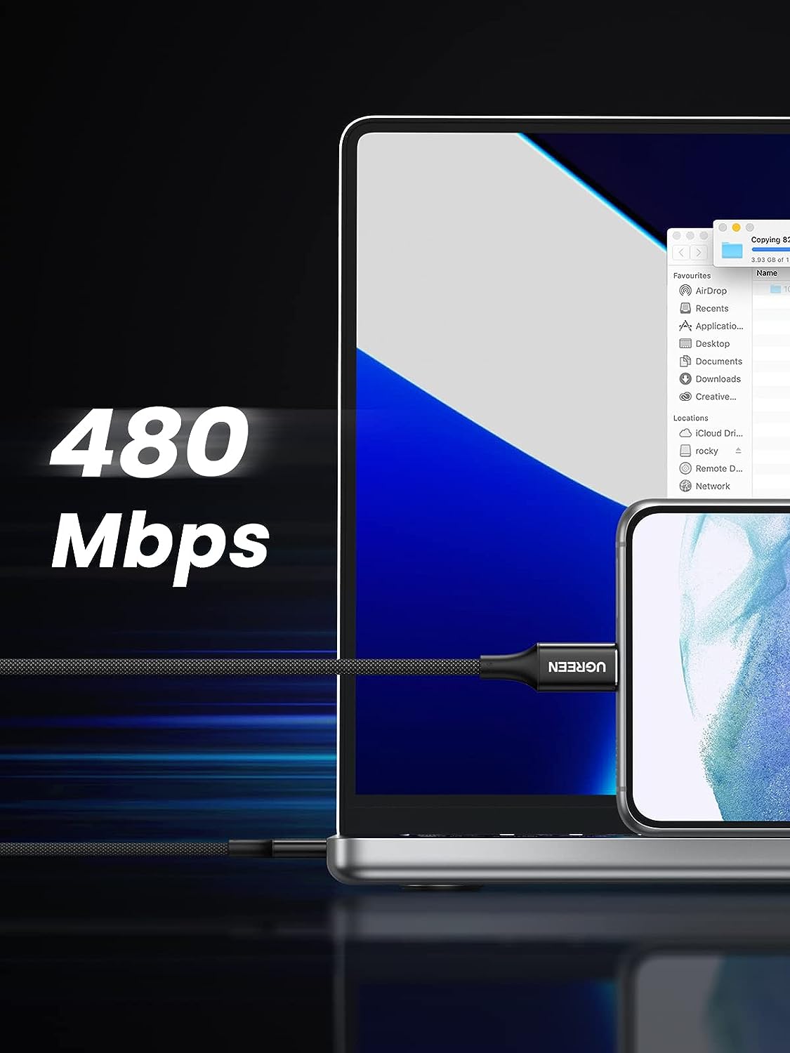 Cáp sạc nhanh Type C PD 1000W Silicone Fast Charging Ugreen 15375 Cáp sạc nhanh Type C PD 1000W Silicone Fast Charging Ugreen 15375