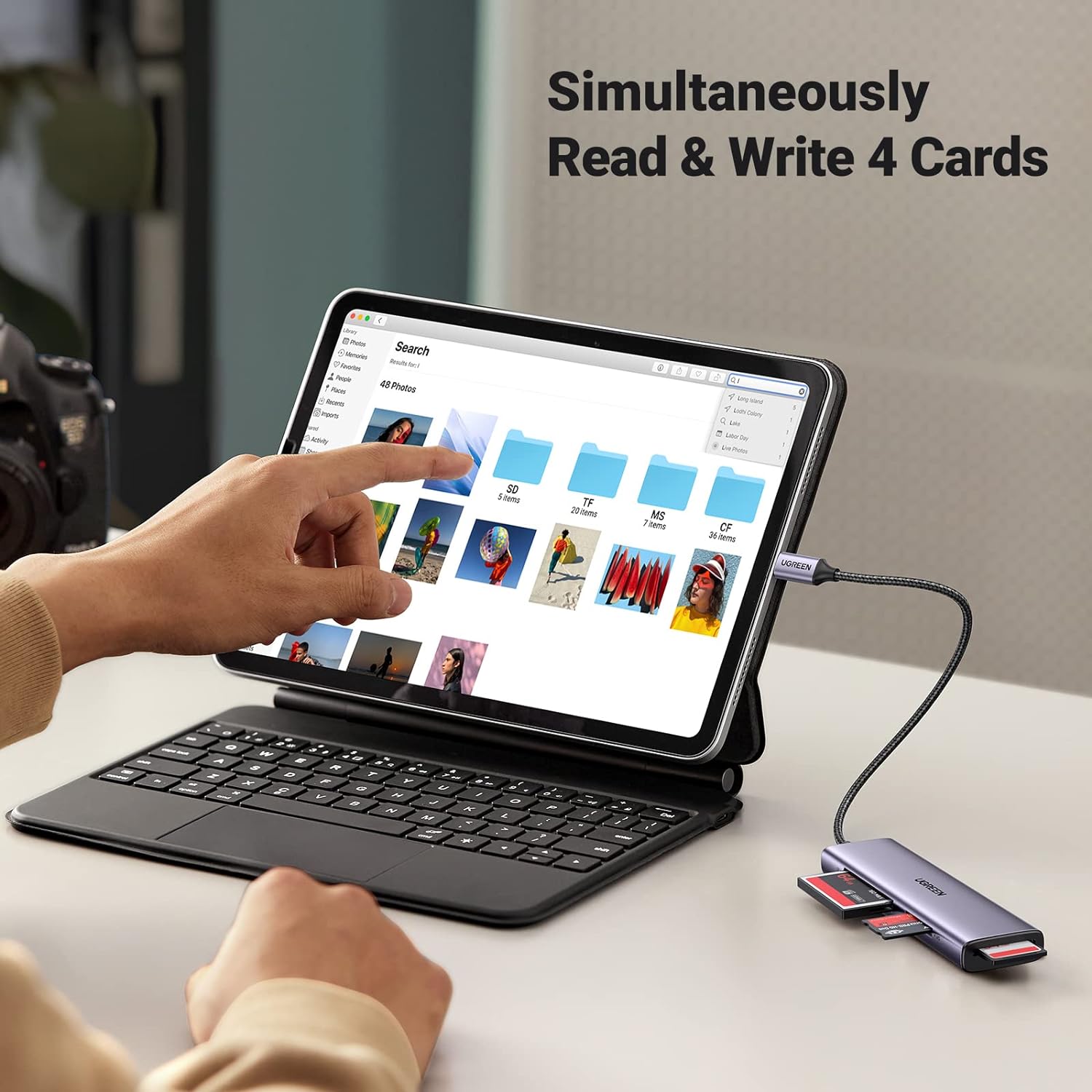 Đầu đọc thẻ USB - C hỗ trợ SD/TF/CF 3.0/MS Ugreen 15307 CM627 Đầu đọc thẻ USB - C hỗ trợ SD/TF/CF 3.0/MS Ugreen 15307 CM627