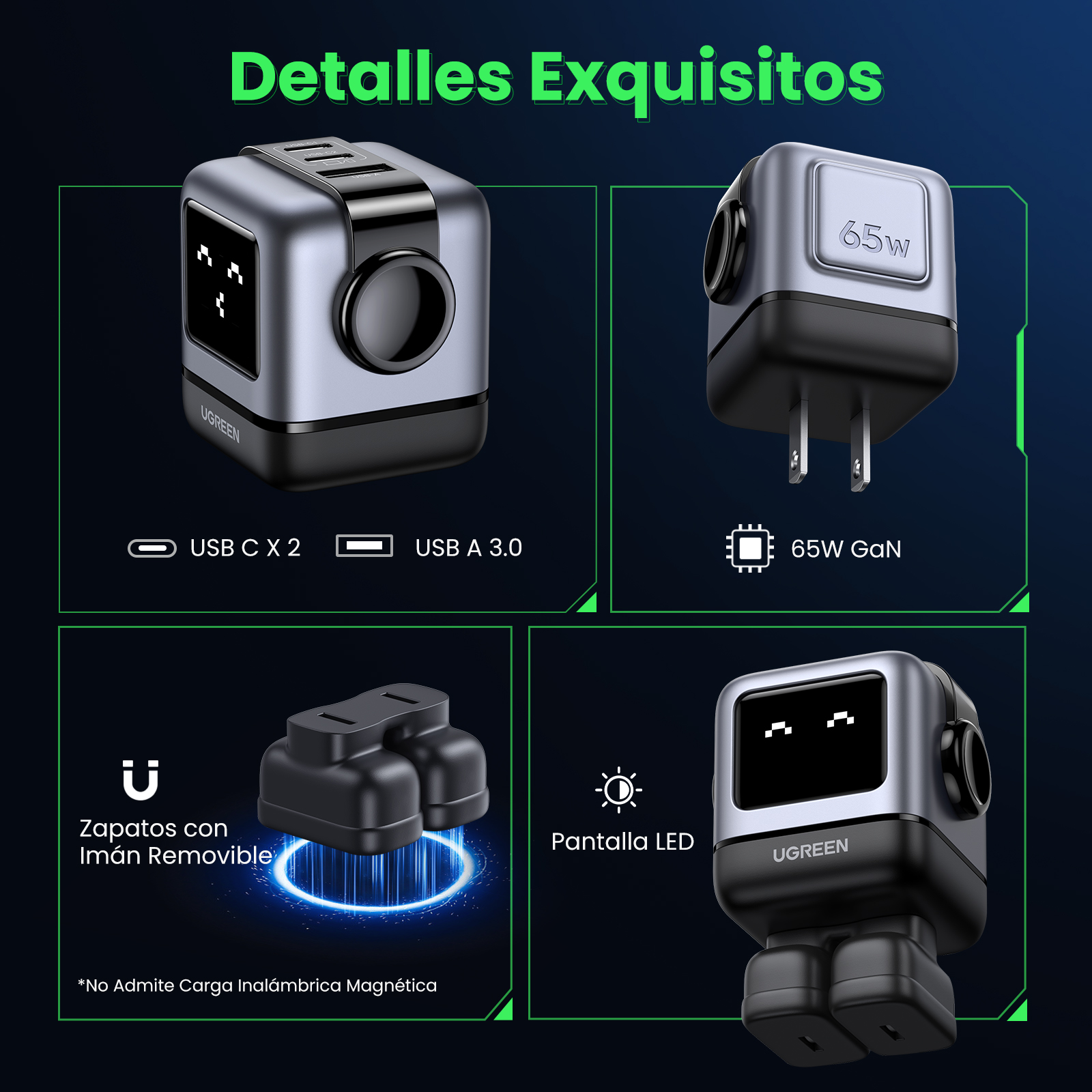 Củ sạc nhanh Robot GaN Nexode RG 65W Ugreen 15570 CD361 Củ sạc nhanh Robot GaN Nexode RG 65W Ugreen 15570 CD361