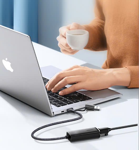 Cáp chuyển USB Type-C kèm USB-A sang cổng mạng Gigabit Ugreen 15638 CM650