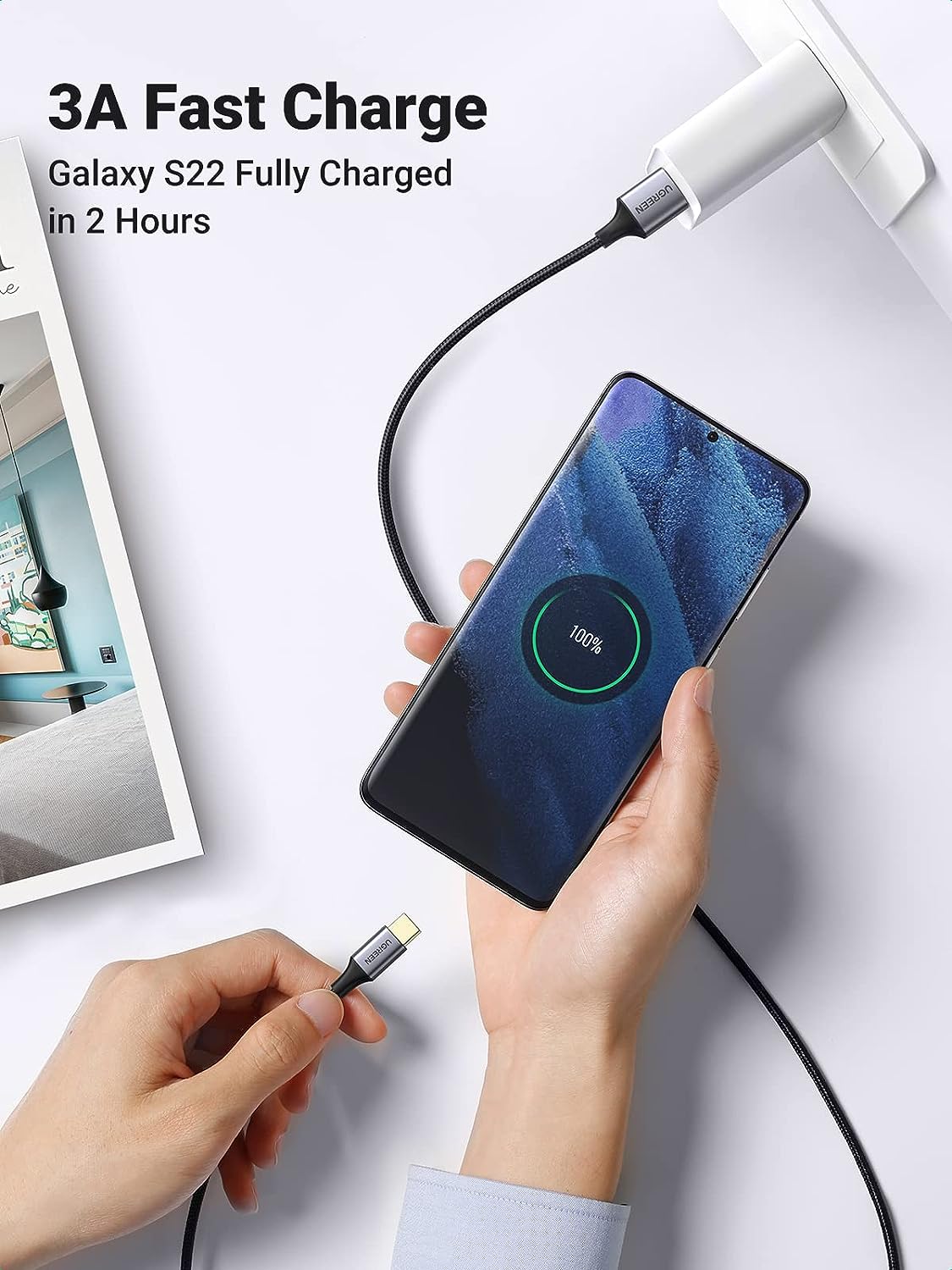 Cáp sạc USB 3.0 to Type C dài 1m Ugreen 20287 US187 Cáp sạc USB 3.0 to Type C dài 1m Ugreen 20287 US187