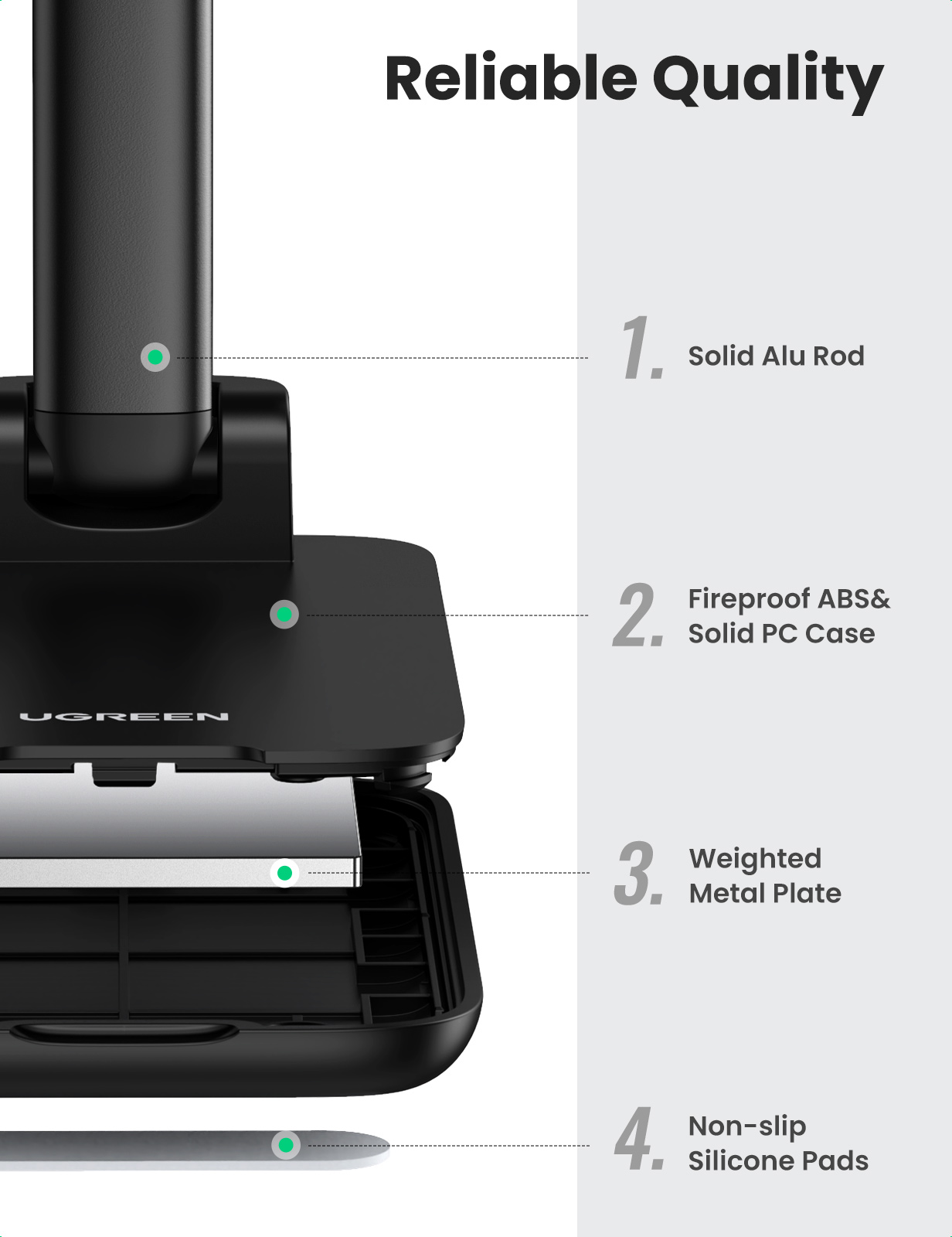 Giá đỡ điện thoại chất liệu nhựa để bàn màu đen Ugreen 20435 LP373 Giá đỡ điện thoại chất liệu nhựa để bàn màu đen Ugreen 20435 LP373