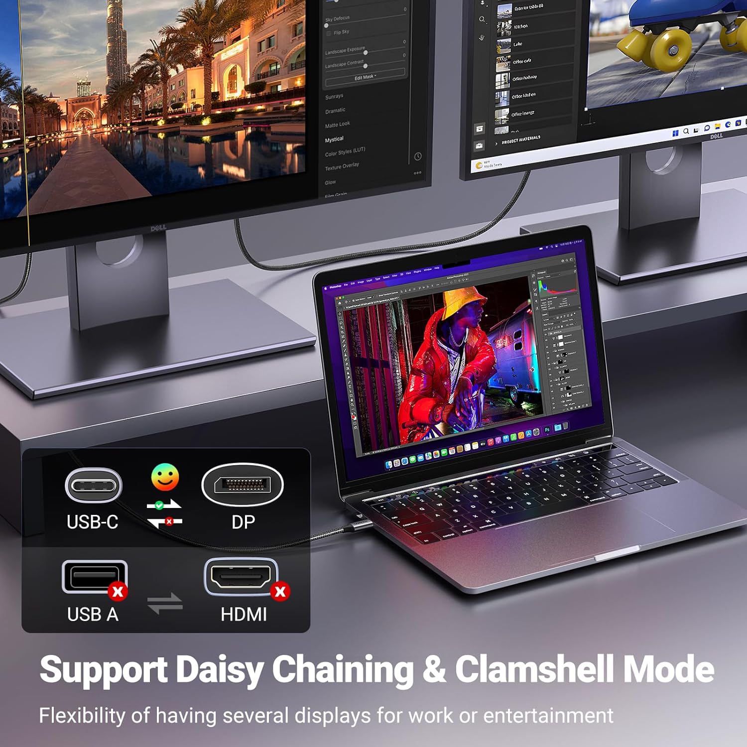 Cáp chuyển Type-C to Displayport dài 1m hổ trợ 8K Ugreen 25157 Cáp chuyển Type-C to Displayport dài 1m hổ trợ 8K Ugreen 25157