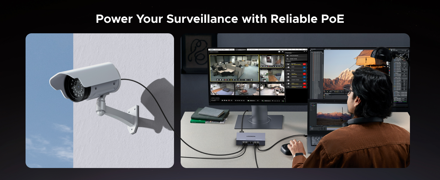 Bộ chia mạng gigabit 6 cổng hỗ trợ POE Ugreen 35371 CM741 Bộ chia mạng gigabit 6 cổng hỗ trợ POE Ugreen 35371 CM741