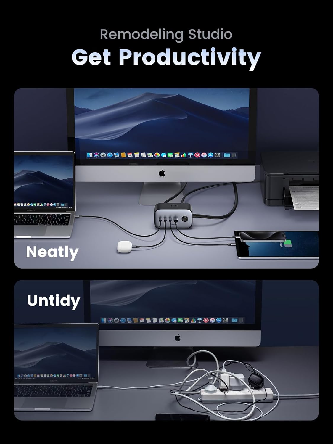 Sạc điện thoại laptop DigiNest Pro 3 cổng USB-C và 1 cổng USB 100W Ugreen 40896 Sạc điện thoại laptop DigiNest Pro 3 cổng USB-C và 1 cổng USB 100W Ugreen 40896