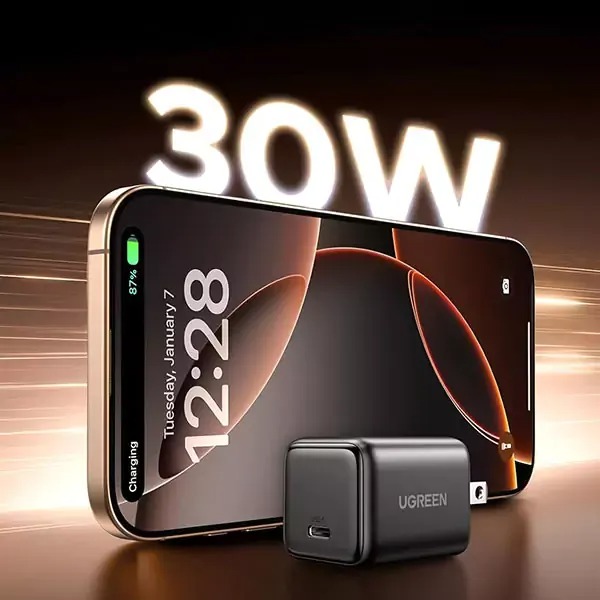 Sạc USB-C 1 cổng PD 30W công nghệ GaN Ugreen 55530 X513 Sạc USB-C 1 cổng PD 30W công nghệ GaN Ugreen 55530 X513