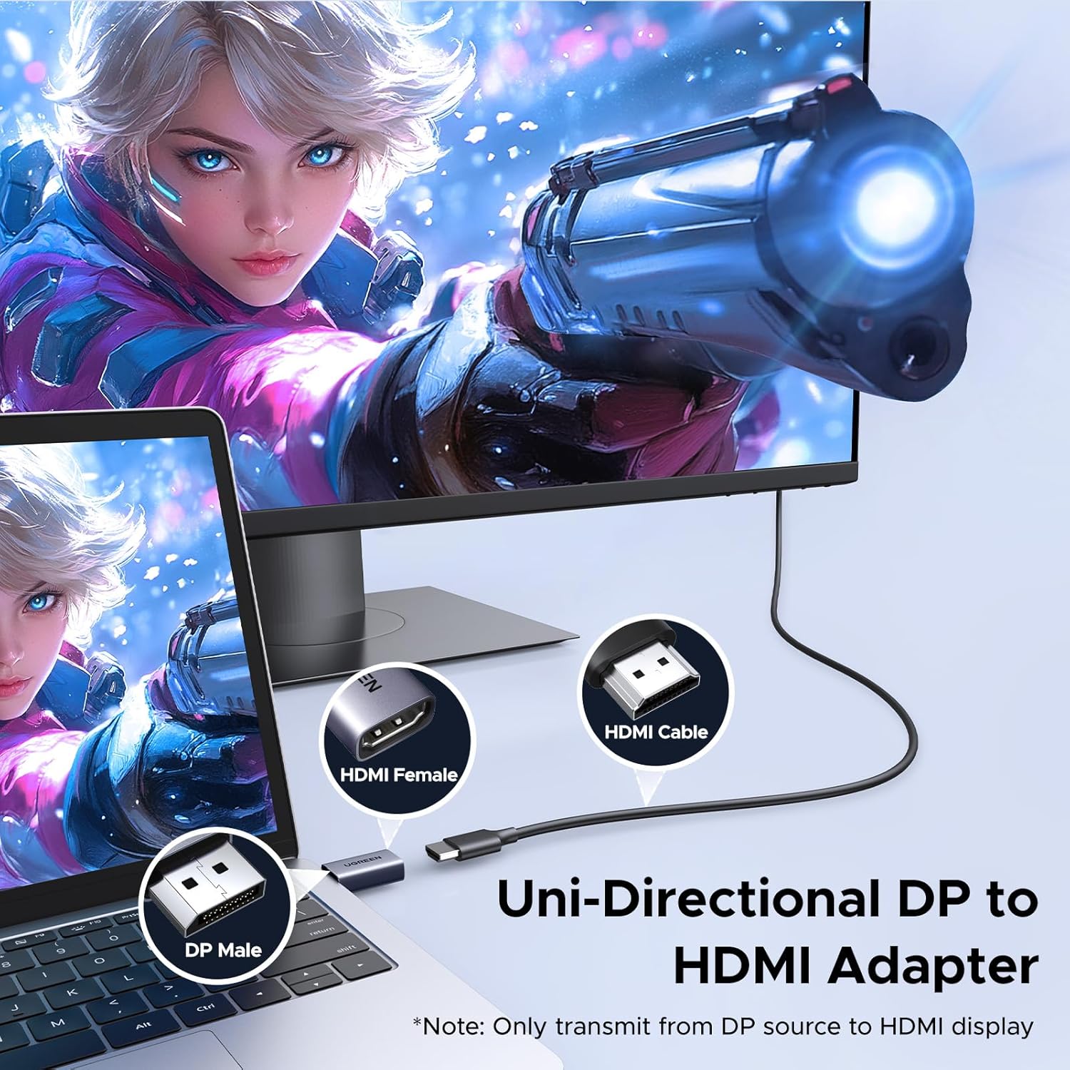 Cáp chuyển Displayport sang HDMI hỗ trợ 4K Ugreen 55935 DP130 Cáp chuyển Displayport sang HDMI hỗ trợ 4K Ugreen 55935 DP130