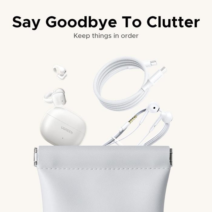 Túi đựng đa năng chất liệu PU màu kem Ugreen 55954 Túi đựng đa năng chất liệu PU màu kem Ugreen 55954