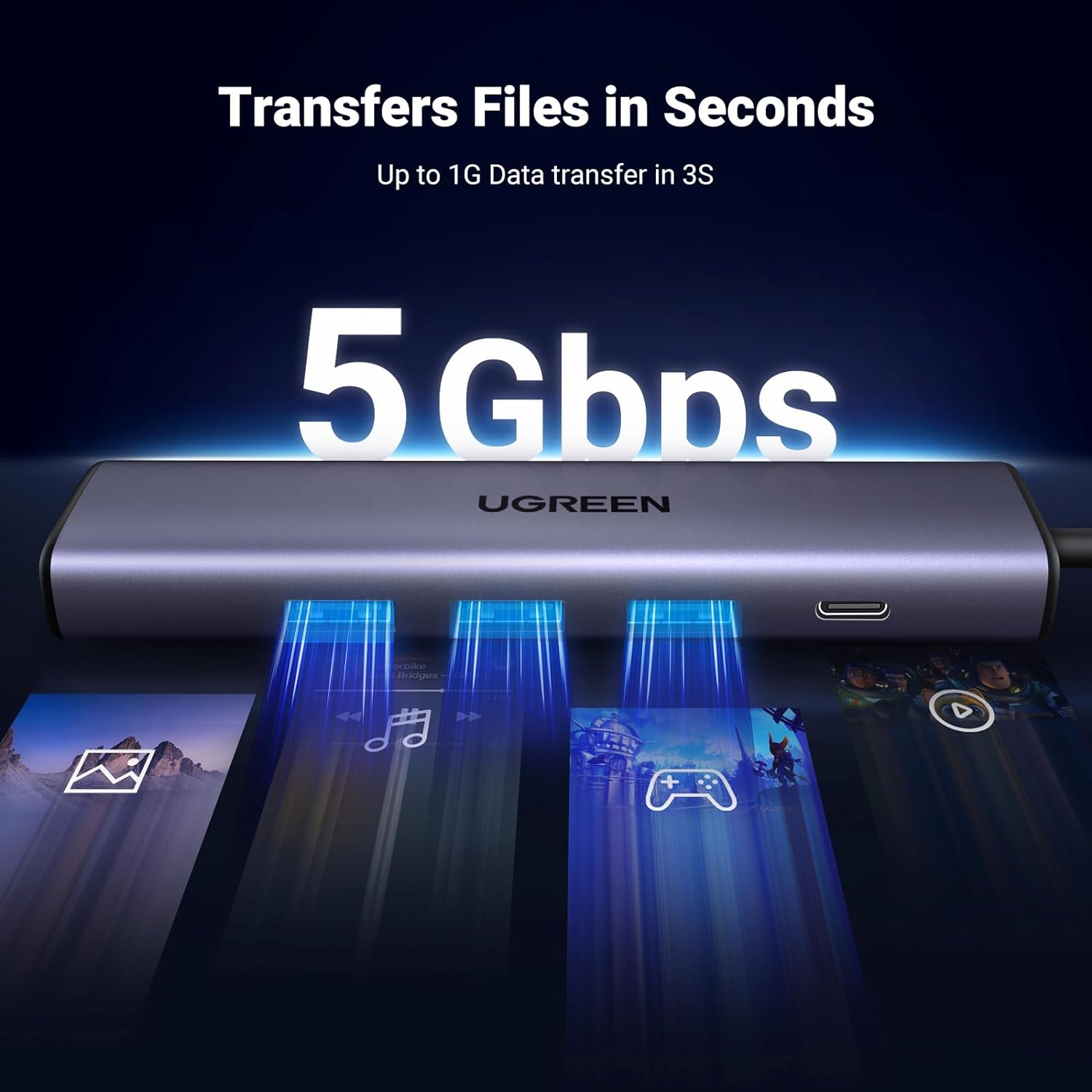Bộ chia USB 3.0 ra 3 cổng USB 3.0 + Lan 1000Mbps Ugreen 60554 CM475 Bộ chia USB 3.0 ra 3 cổng USB 3.0 + Lan 1000Mbps Ugreen 60554 CM475
