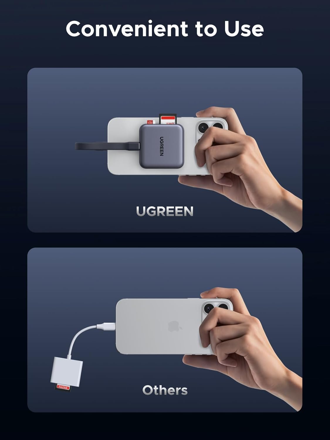 Đầu đọc thẻ TF + SD chân cắm USB-C có cổng sạc USB-C Ugreen 65095 CM898 Đầu đọc thẻ TF + SD chân cắm USB-C có cổng sạc USB-C Ugreen 65095 CM898