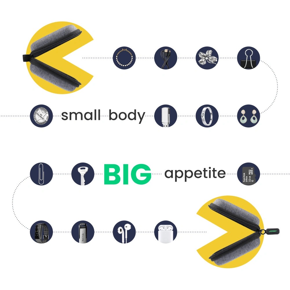 Hộp nhựa đựng tai nghe AirPods màu xám Ugreen 70577 LP128 Hộp nhựa đựng tai nghe AirPods màu xám Ugreen 70577 LP128